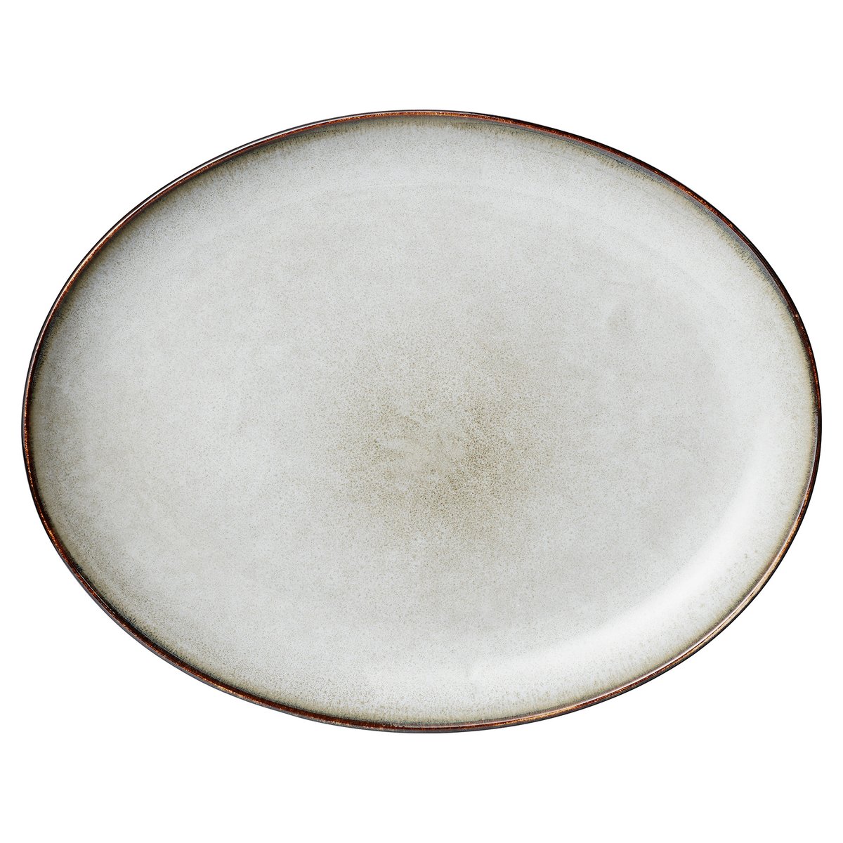 Lene Bjerre Assiette Amera oval Gris | Design Scandinave | Assiettes plates | Gris