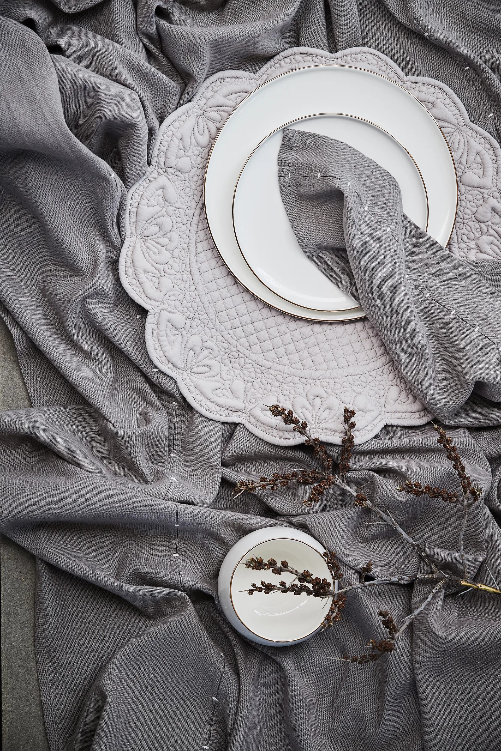Assiette Clara Ø20 cm, White-light gold Lene Bjerre