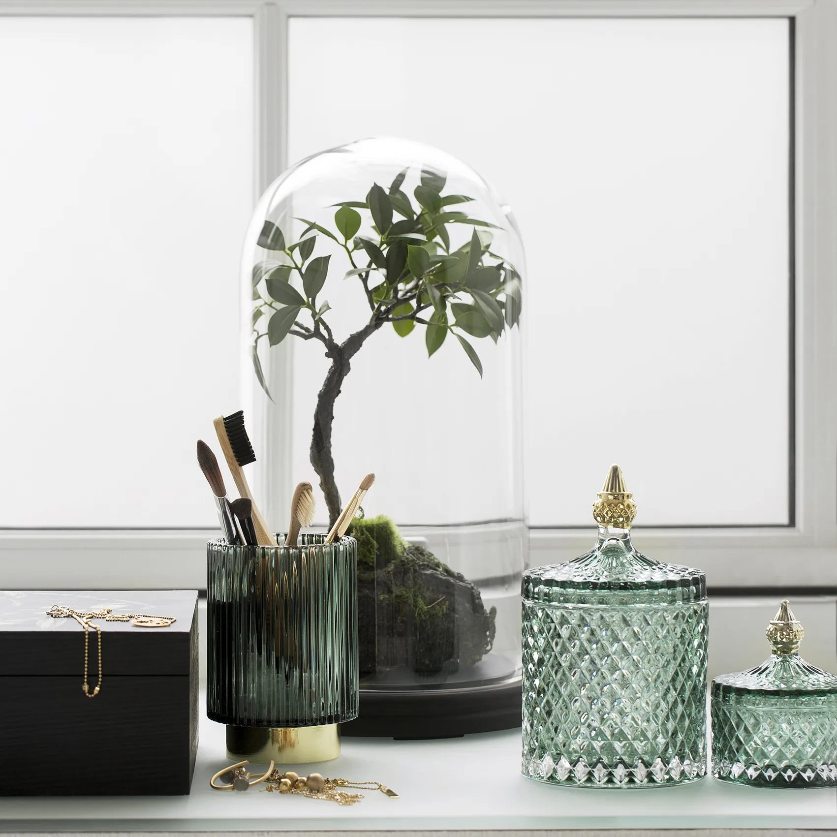 Bocal avec couvercle Miya Ø10,5cm, Vert Lene Bjerre