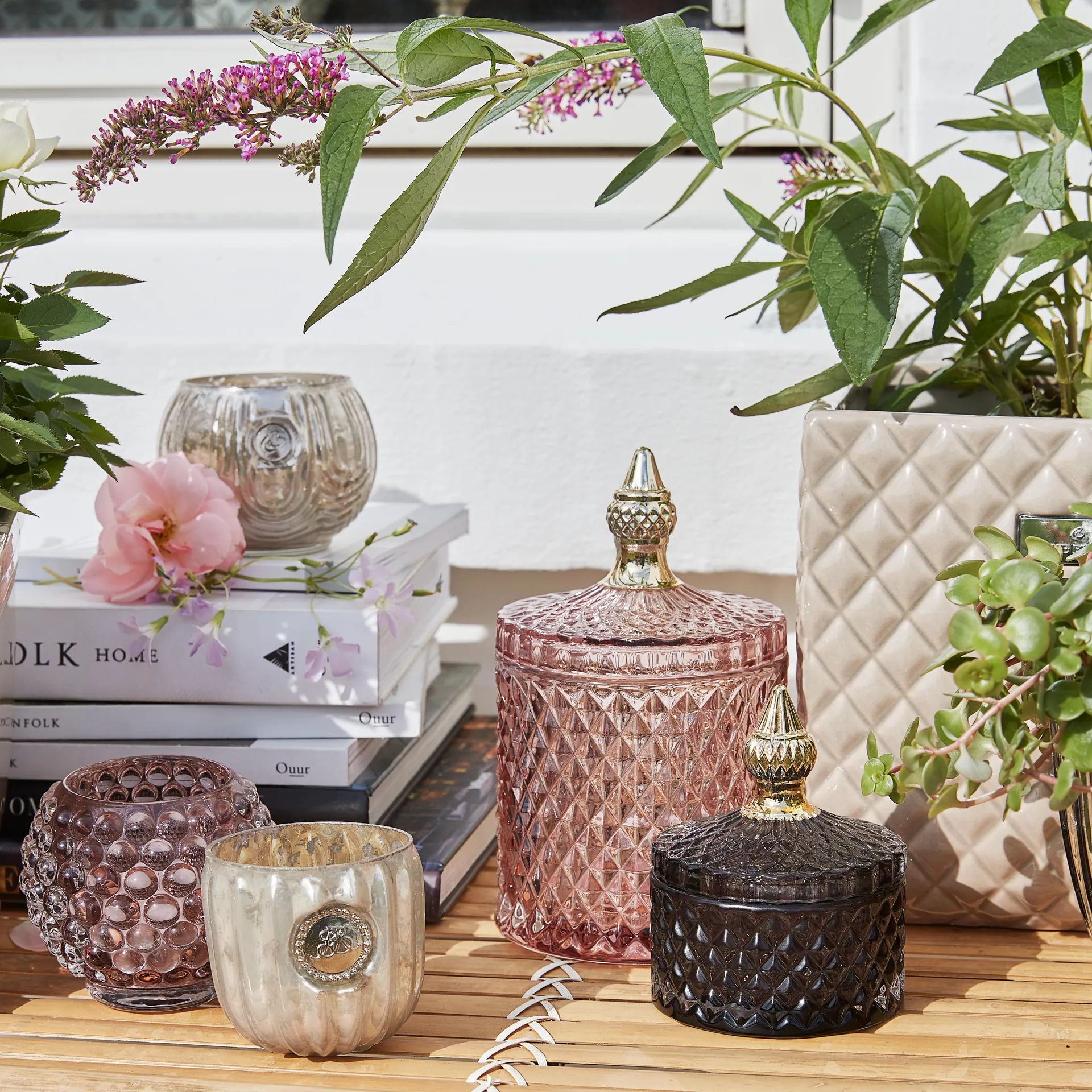 Bocal avec couvercle Miya Ø8,5cm, Gris foncé Lene Bjerre