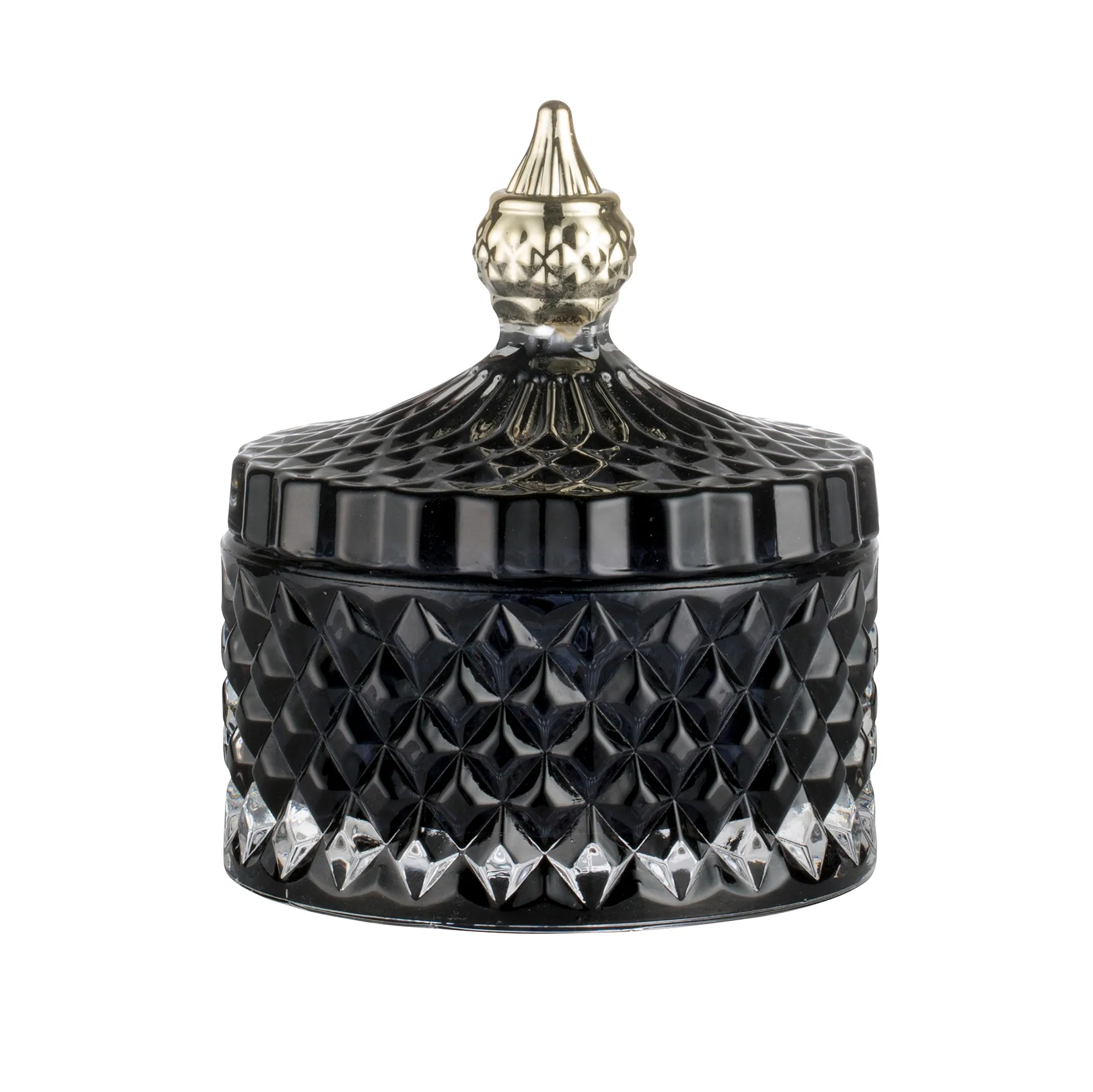 Bocal avec couvercle Miya Ø8,5cm, Gris foncé/noir Lene Bjerre