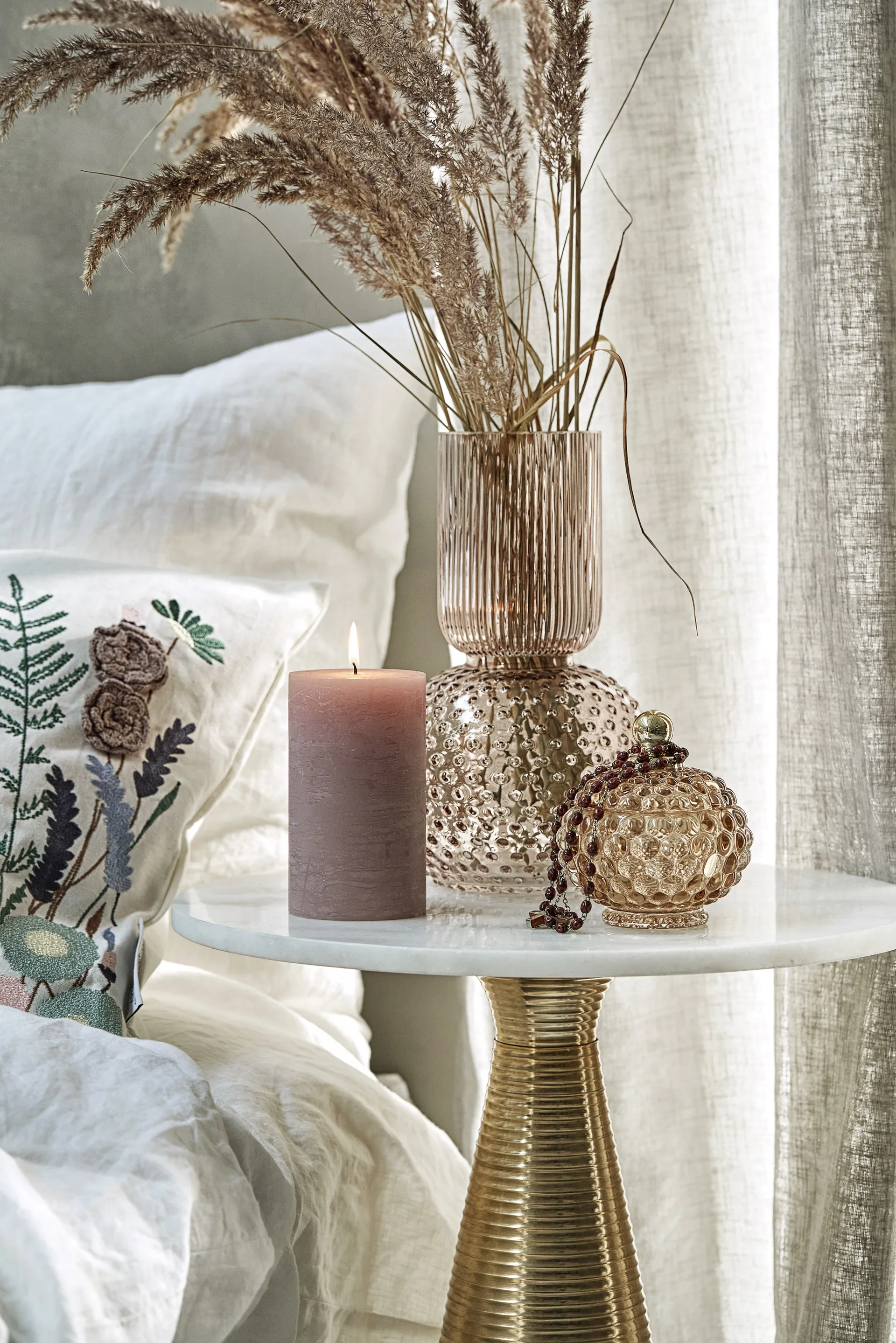 Bocal de rangement avec couvercle Miya Ø10 cm, Golden brown Lene Bjerre