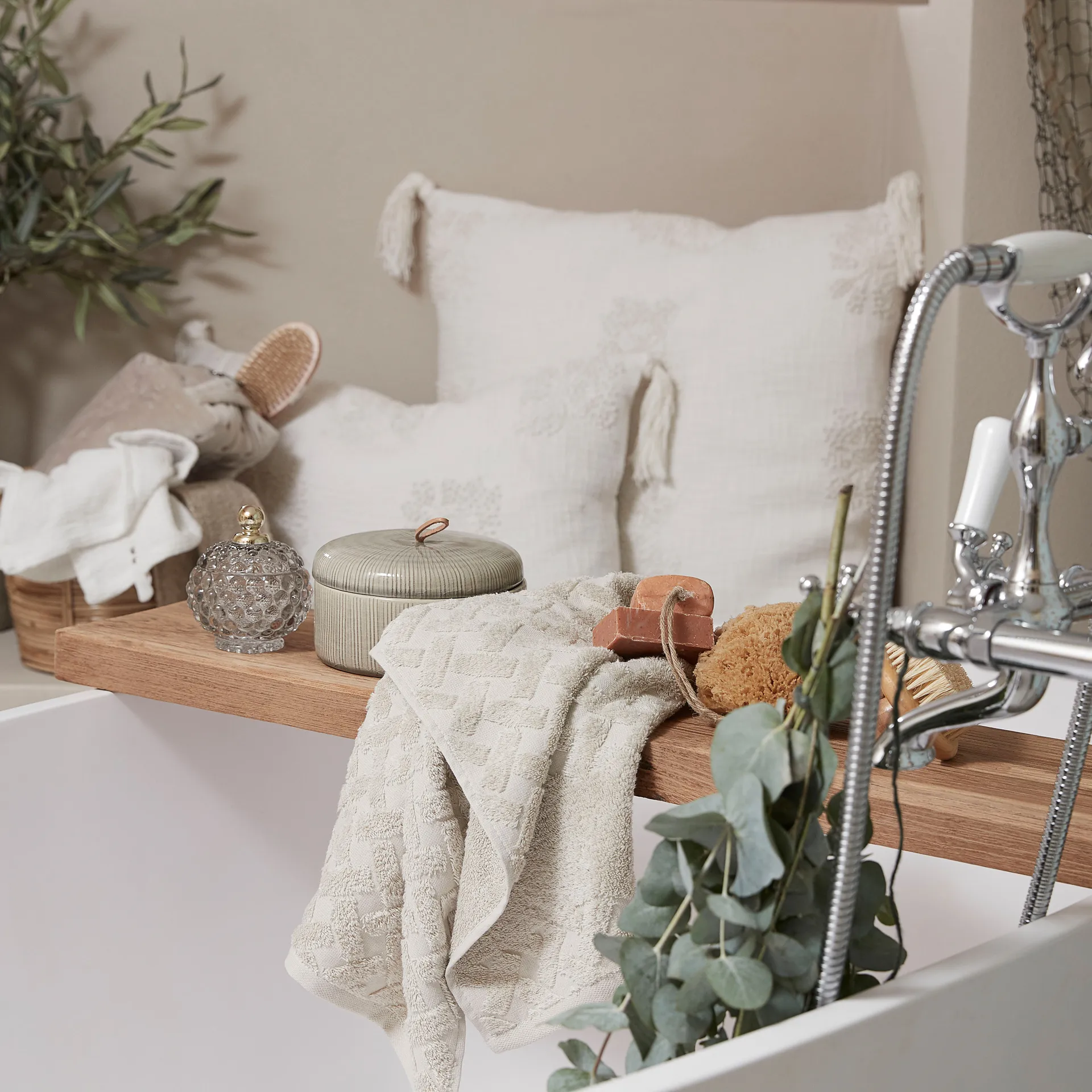 Bocal de rangement avec couvercle Miya Ø10 cm, Gris clair Lene Bjerre