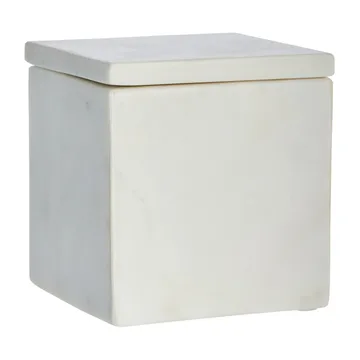 Boîte de rangement Ellia en marbre 12x12 cm - Blanc - Lene Bjerre