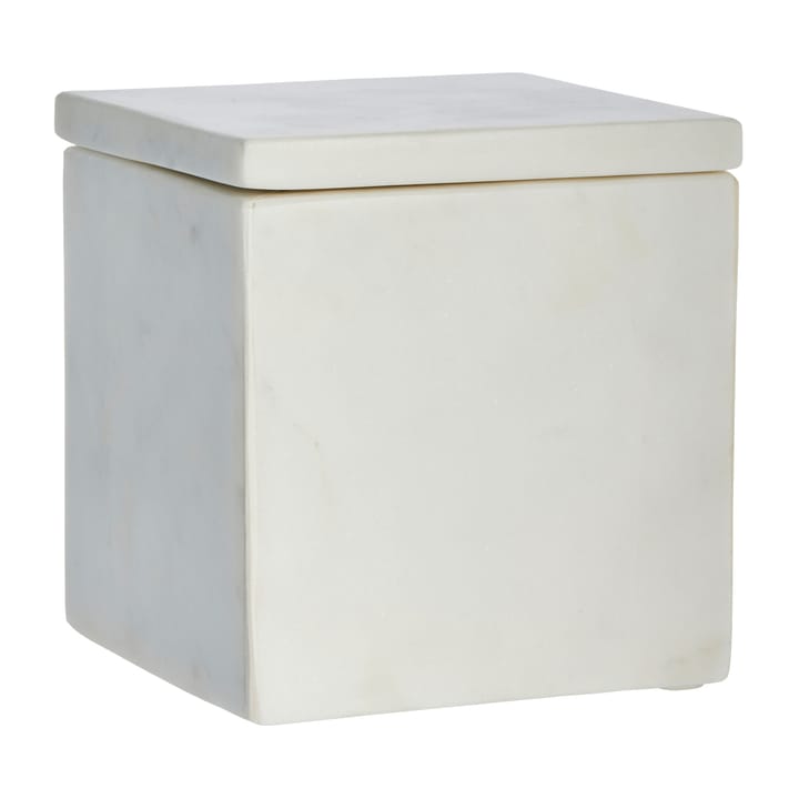 Boîte de rangement Ellia en marbre 12x12 cm - Blanc - Lene Bjerre