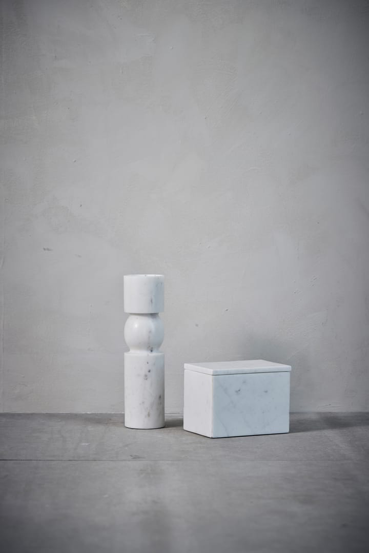 Boîte de rangement Ellia en marbre 16,5x11,5 cm - Blanc - Lene Bjerre