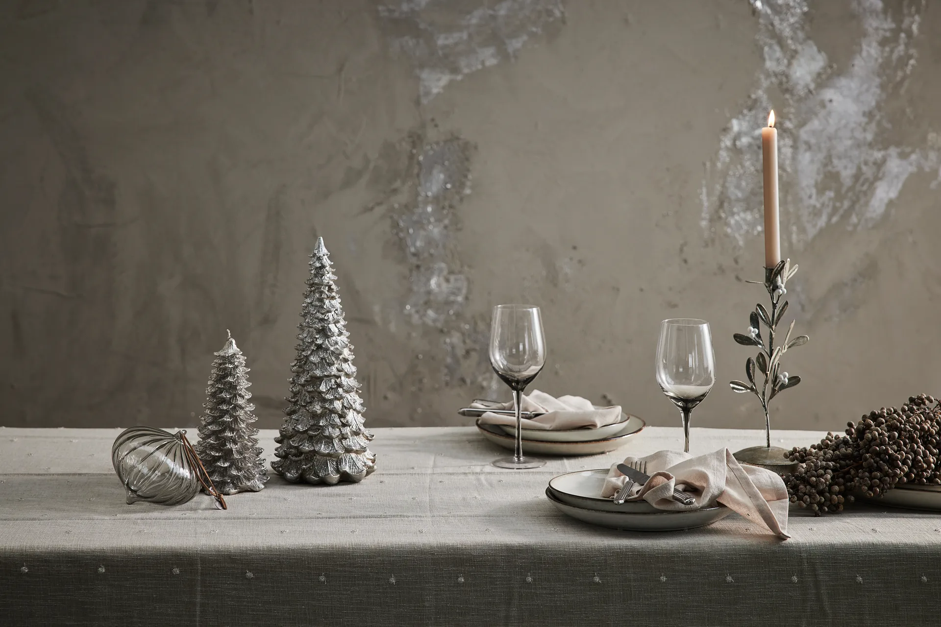 Bougeoir Missia 30 cm, silver Lene Bjerre