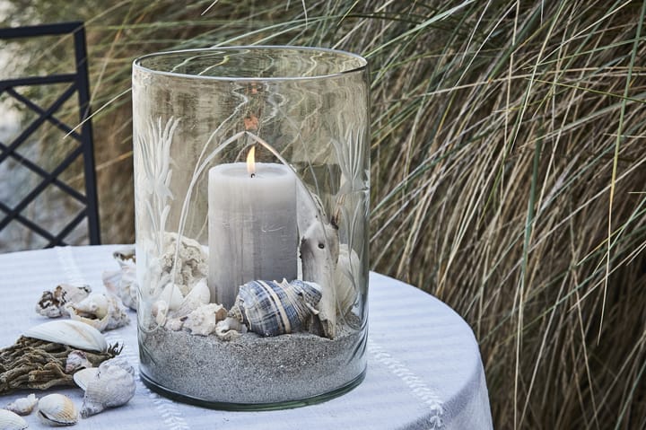 Bougie Lene Bjerre rustic gris clair Ø7,5 cm, 12,5 cm Lene Bjerre