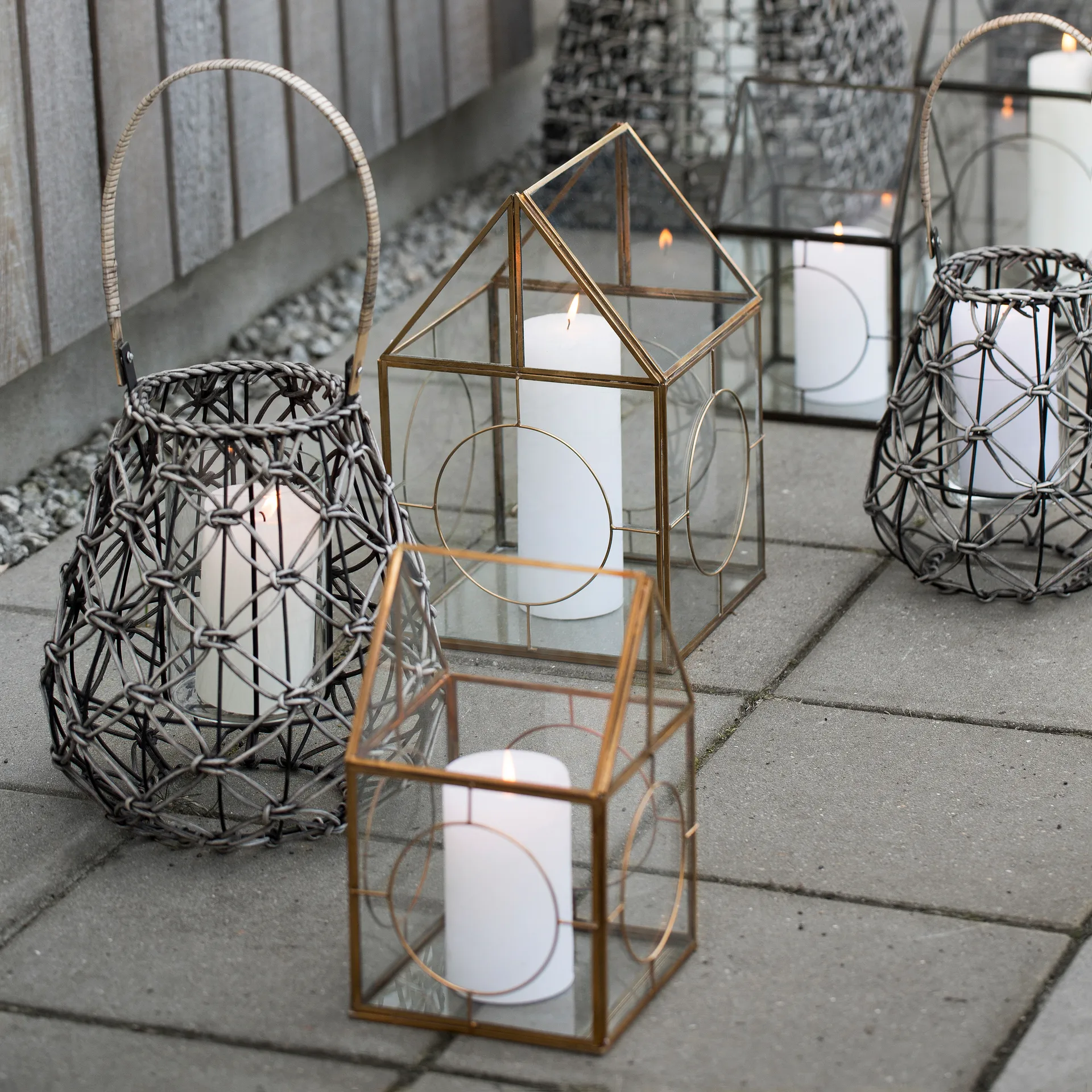 Bougie rustique Lene Bjerre, blanche 12,5 cm Lene Bjerre