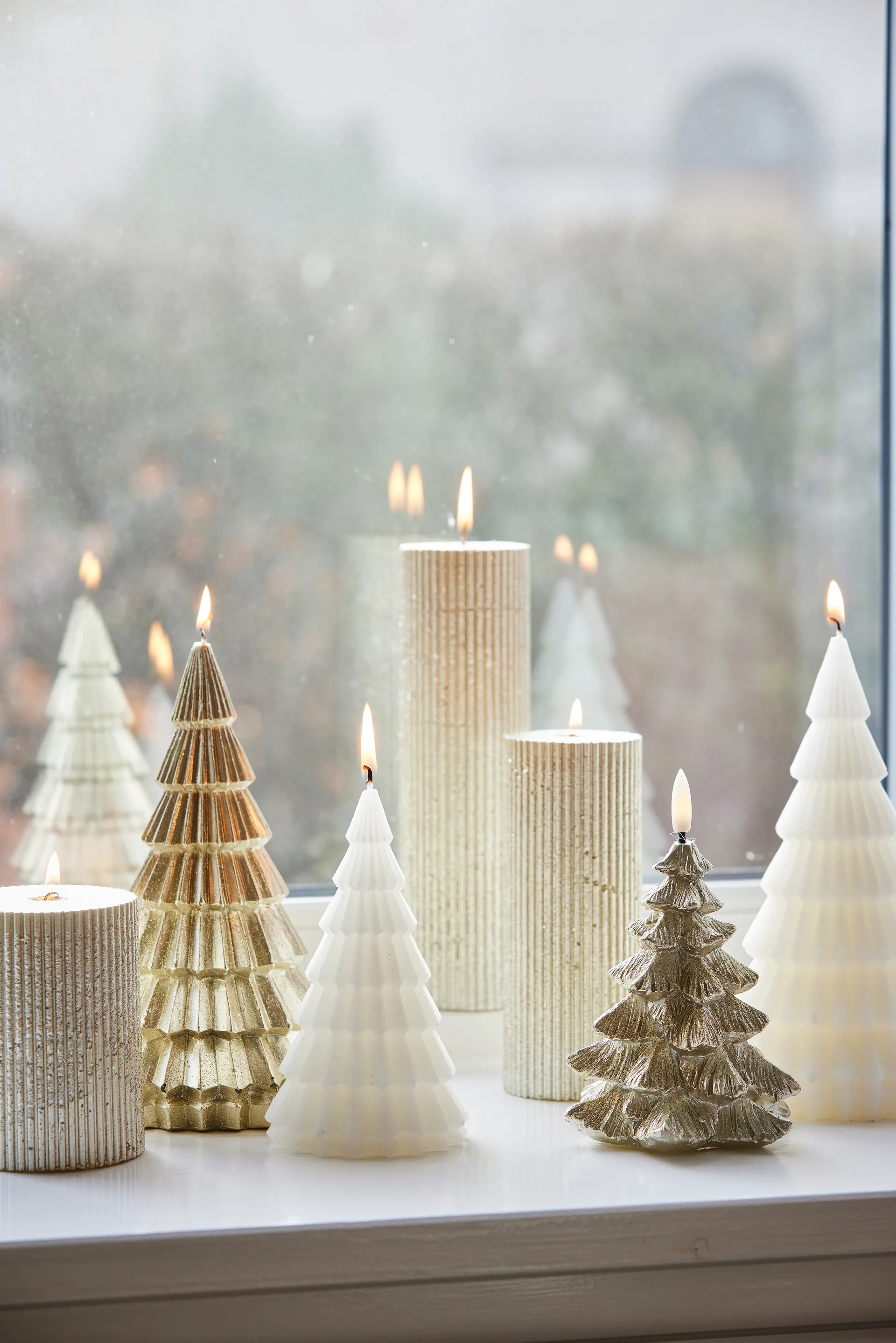 Bougie sapin Livinne 14 cm, Or clair Lene Bjerre