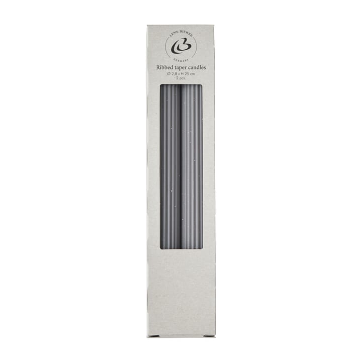 Bougie striée 25 cm Lot de 2, dark grey Lene Bjerre