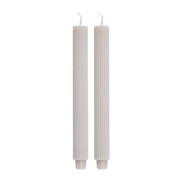 Bougie striée 25 cm Lot de 2 - linen - Lene Bjerre