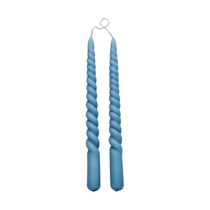 Bougie torsadée Twisted 25 cm Lot de 2 - F. Blue - Lene Bjerre