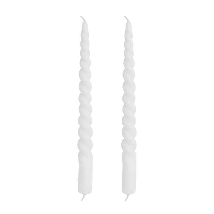 Bougie torsadée Twisted 25 cm Lot de 2 - White - Lene Bjerre