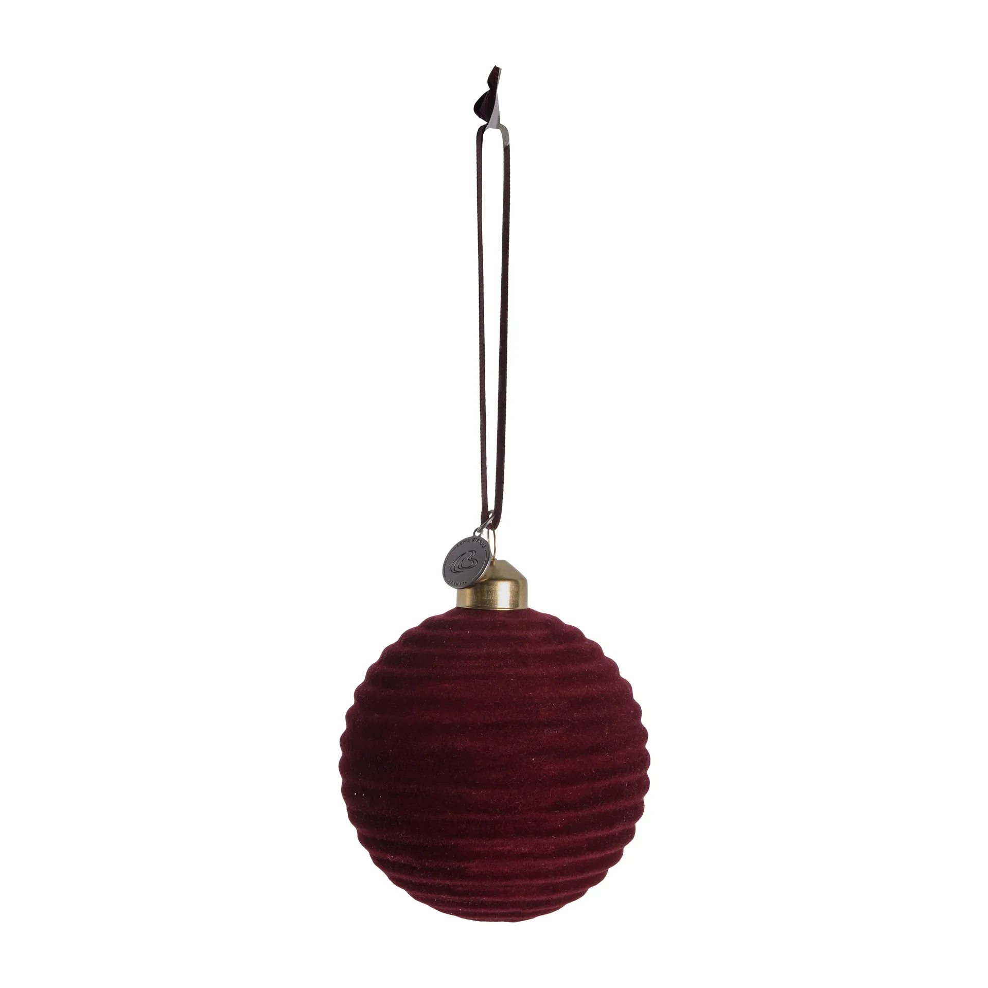 Boule de Noël à cannelures Velvitie Ø8 cm, pomegranate Lene Bjerre