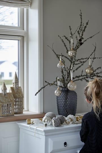 Boule de Noël à carreaux Cadelia Ø8 cm - Transparent-doré - Lene Bjerre
