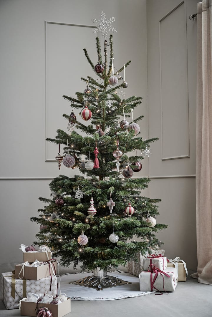 Boule de Noël Agnes Ø10 cm, Dark red-linen Lene Bjerre
