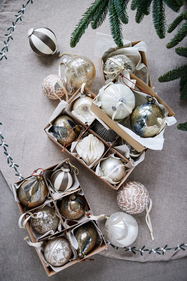 Boule de Noël Agnes Ø10 cm, Off-white-brun Lene Bjerre