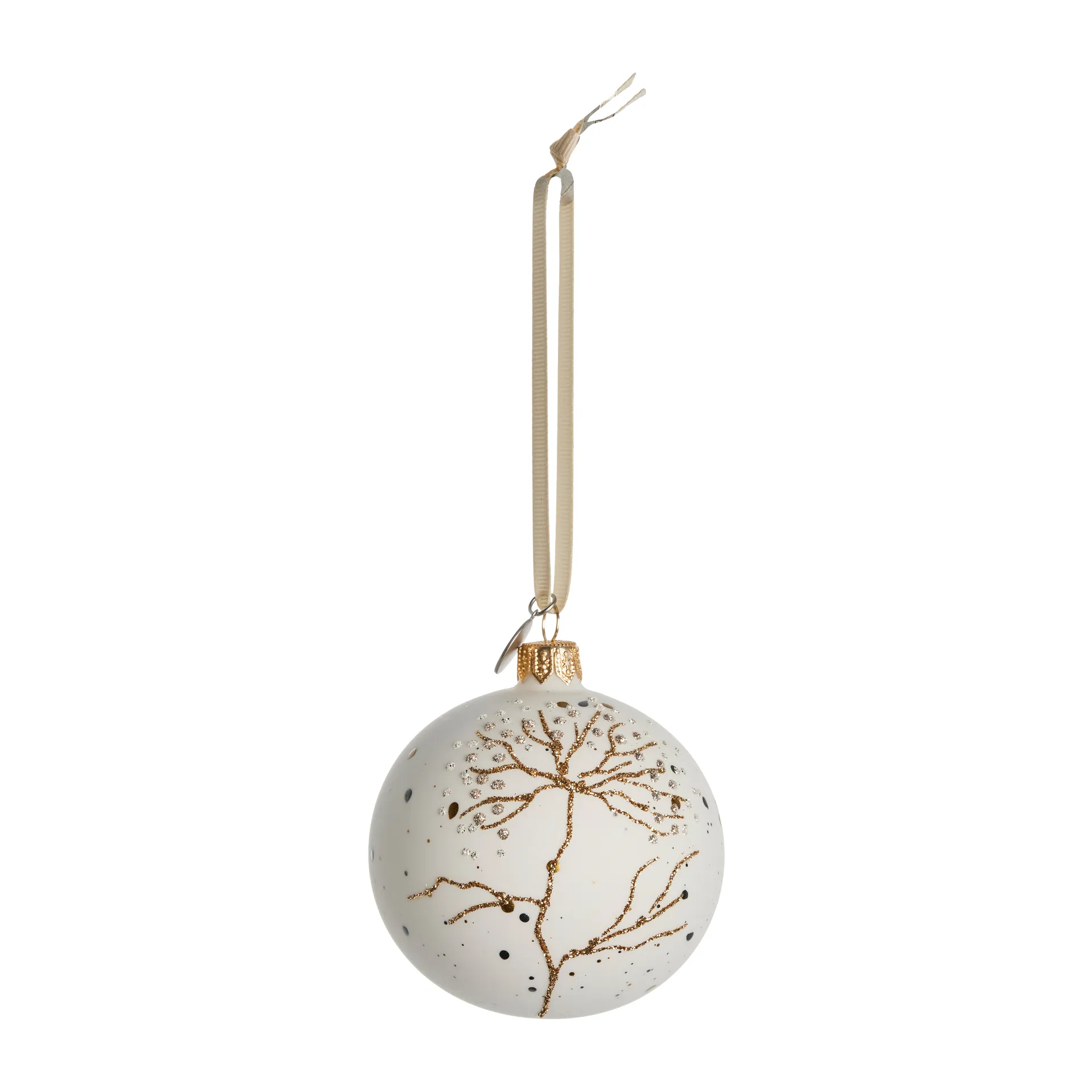 Boule de Noël arbre Cadelia Ø8 cm, white-light gold Lene Bjerre