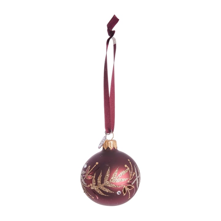 Boule de Noël avec feuille Cadelia Ø6 cm, pomegranate-light gold Lene Bjerre