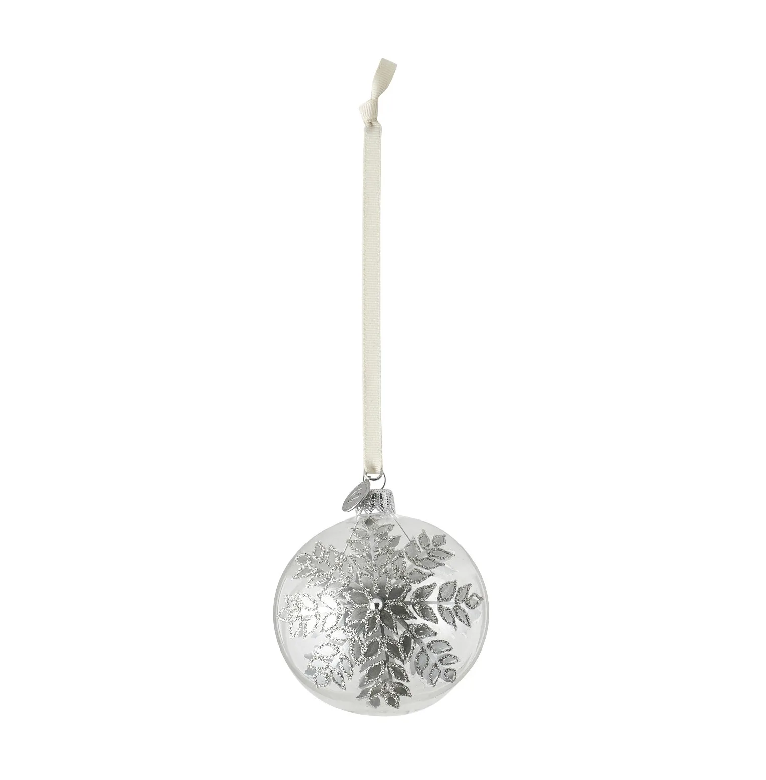 Boule de Noël Cadelia fleur de glace Ø8 cm, Transparent-argent Lene Bjerre