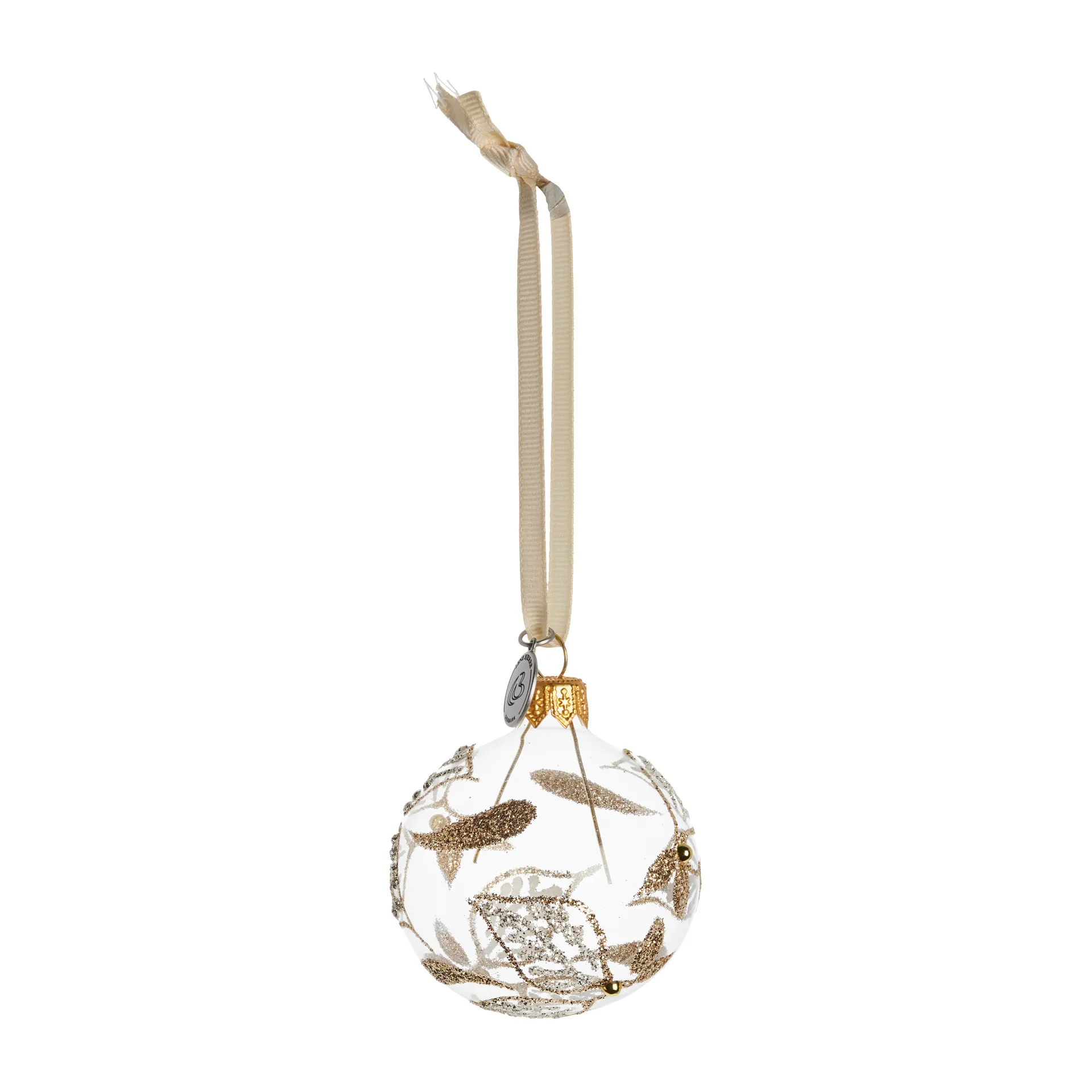 Boule de Noël feuille Cadelia Ø6 cm, clear-light gold Lene Bjerre