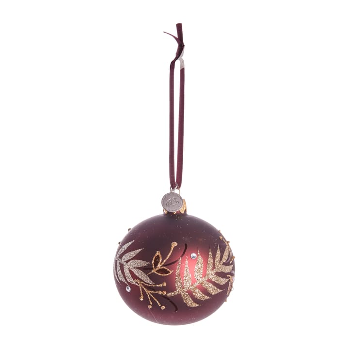 Boule de Noël feuillu Cadelia Ø8 cm, pomegranate-light gold Lene Bjerre