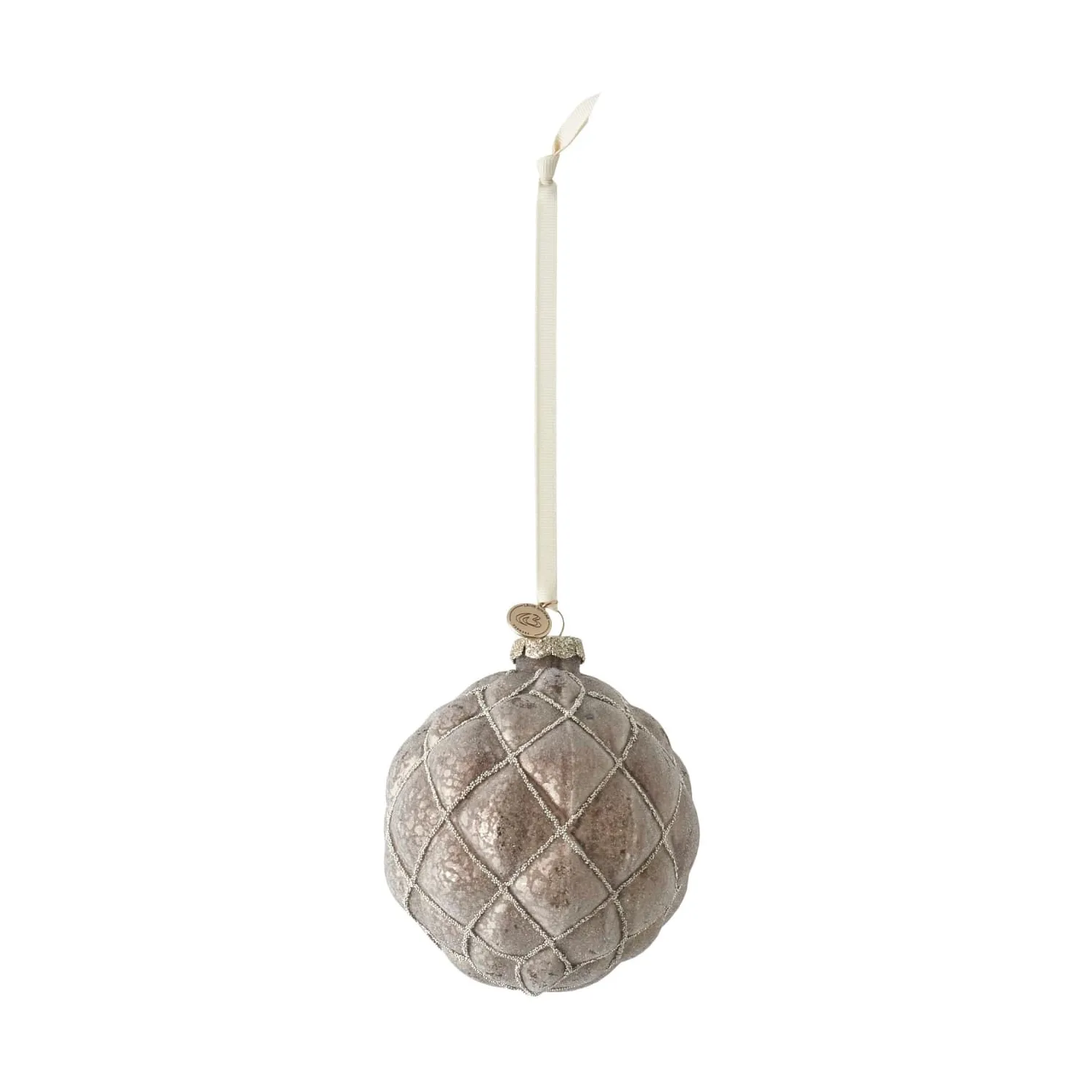 Boule de Noël Norille Ø11 cm, Brun vieilli, filet Lene Bjerre