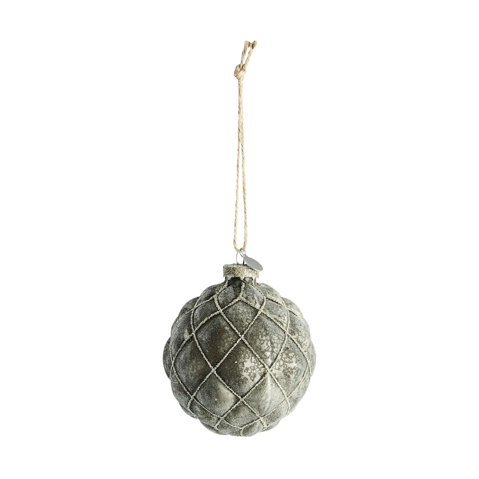 Boule de Noël Norille Ø11 cm, Gris foncé, filet Lene Bjerre