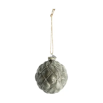 Boule de Noël Norille Ø11 cm - Gris foncé, filet - Lene Bjerre