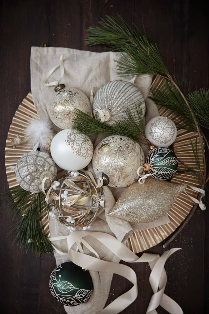 Boule de Noël Norille Ø11 cm, Off white, nervuré Lene Bjerre