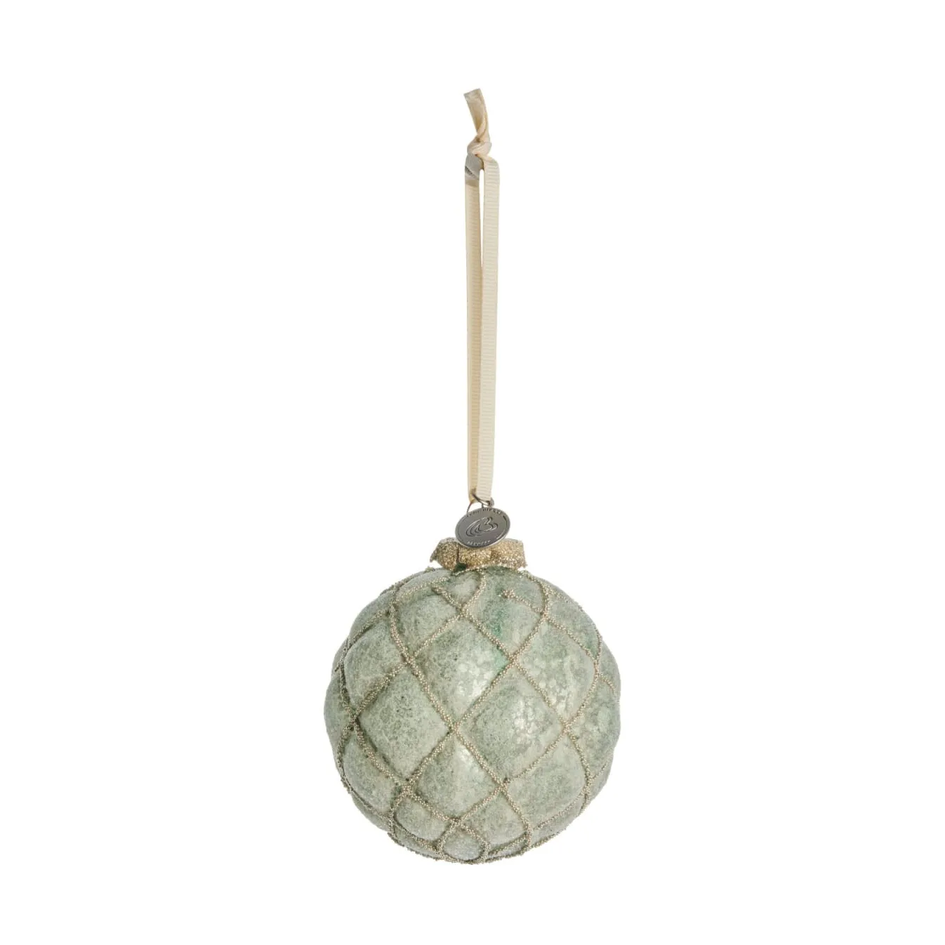 Boule de Noël Norille Ø9 cm, Dusty green filet Lene Bjerre