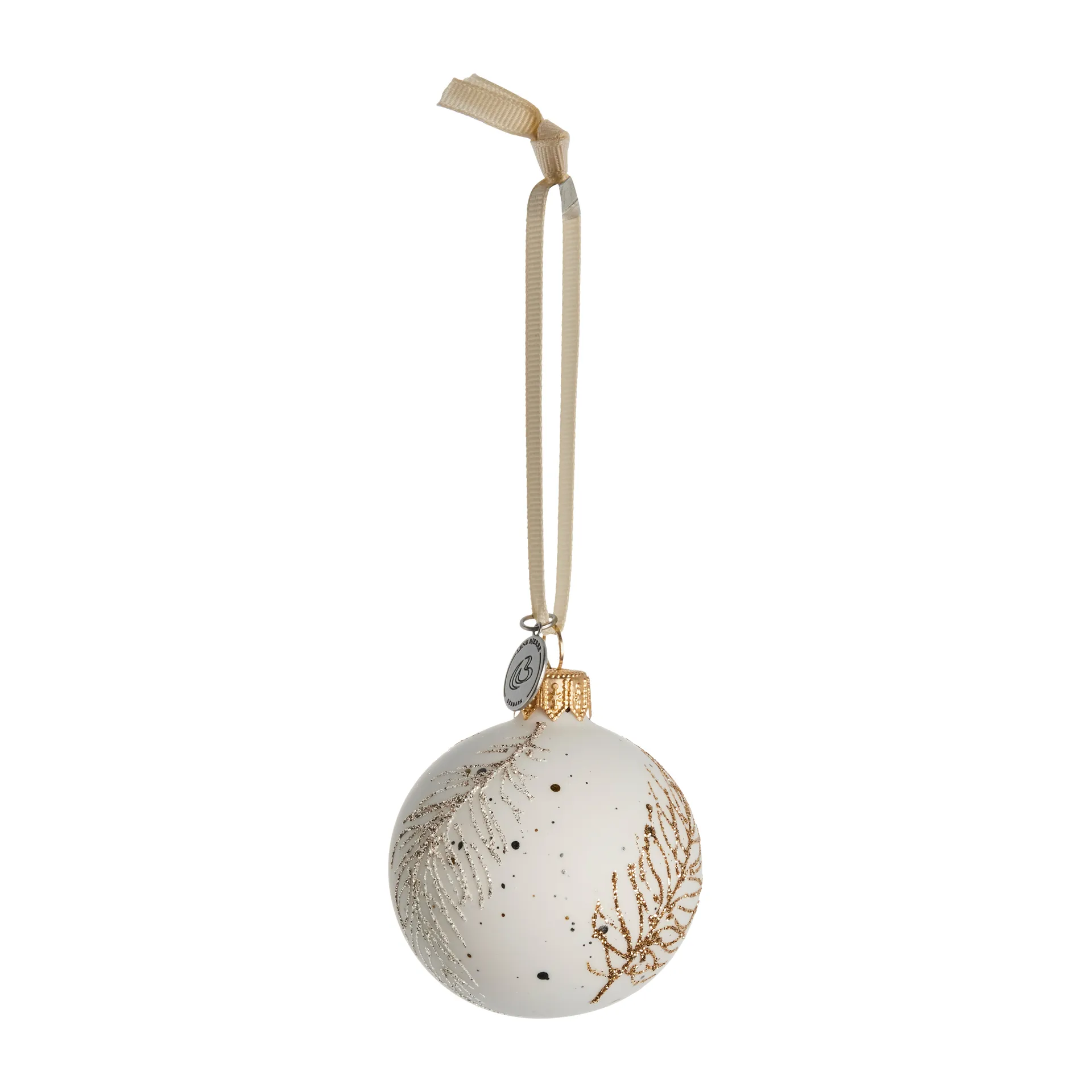 Boule de Noël plume Cadelia Ø6 cm, white-light gold Lene Bjerre
