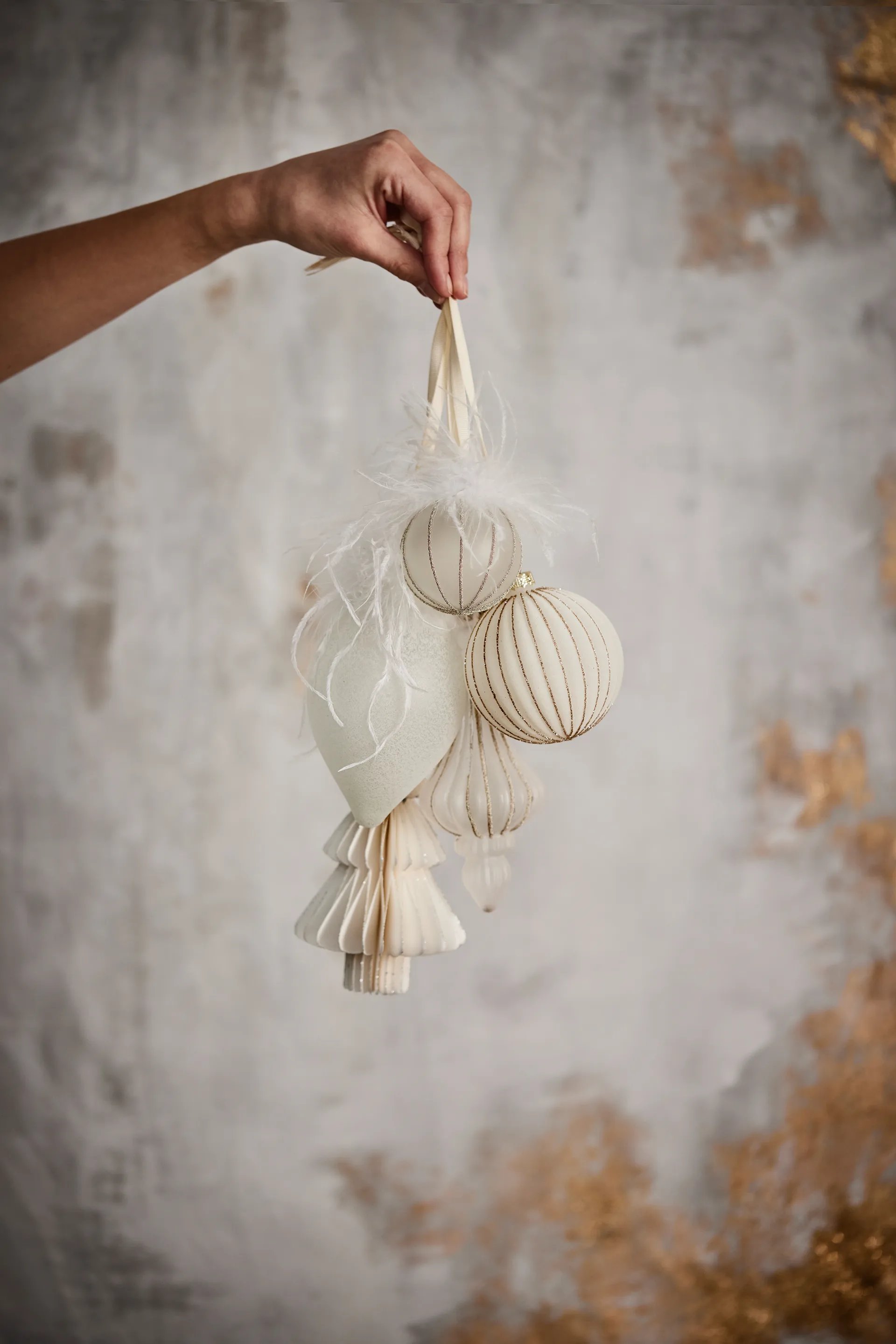 Boule de Noël Sella Ø8 cm, off white Lene Bjerre