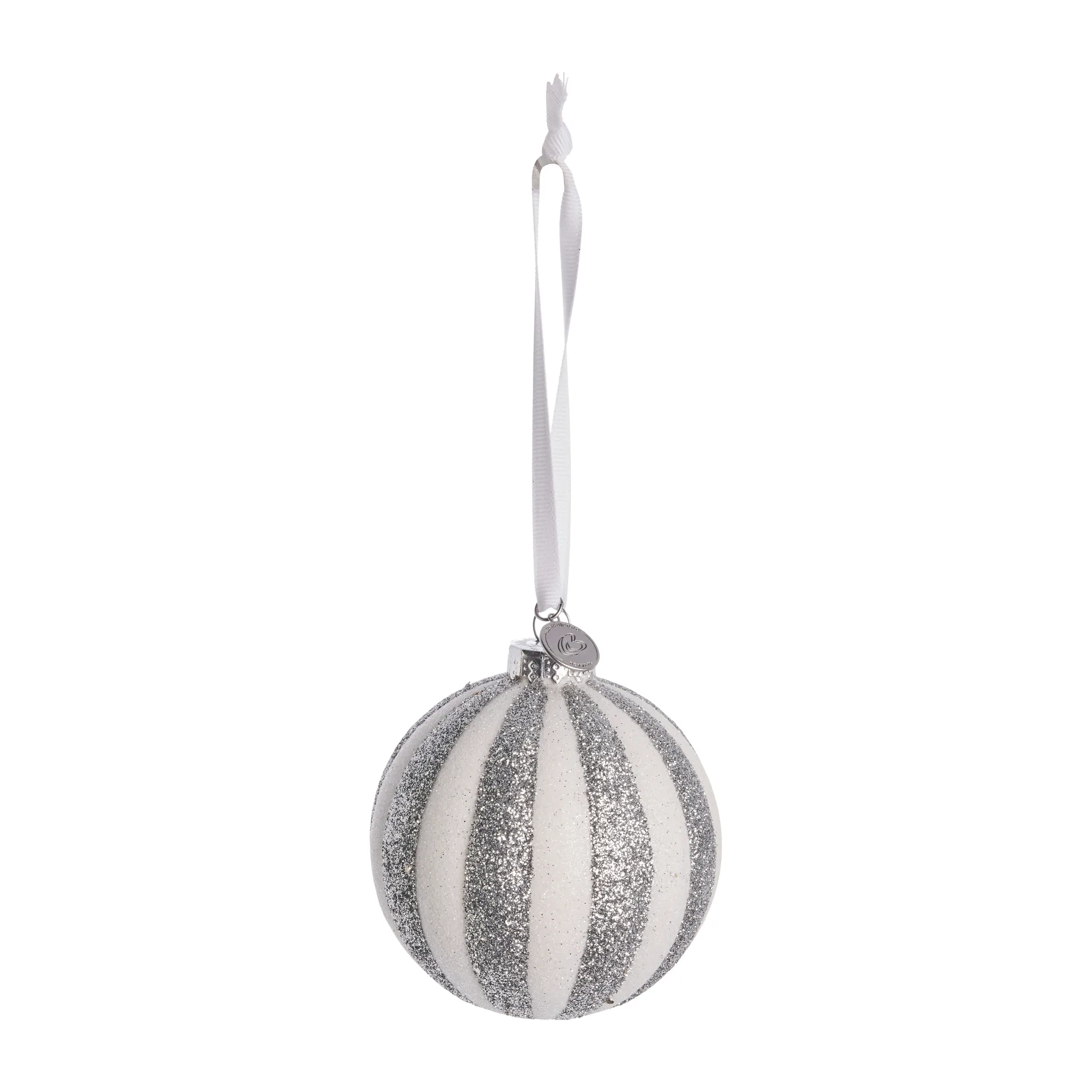 Boule de Noël Selvie Ø8 cm, white-silver Lene Bjerre