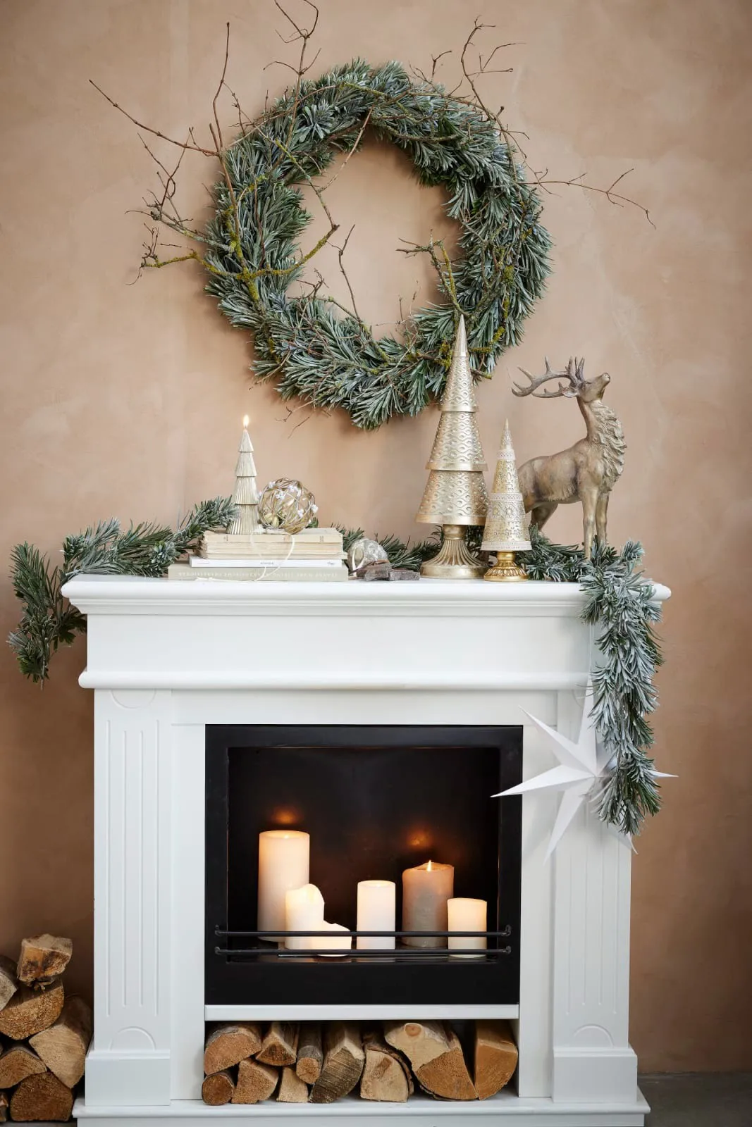 Décoration Daisy cerf 41,5 cm, Laiton vieilli Lene Bjerre