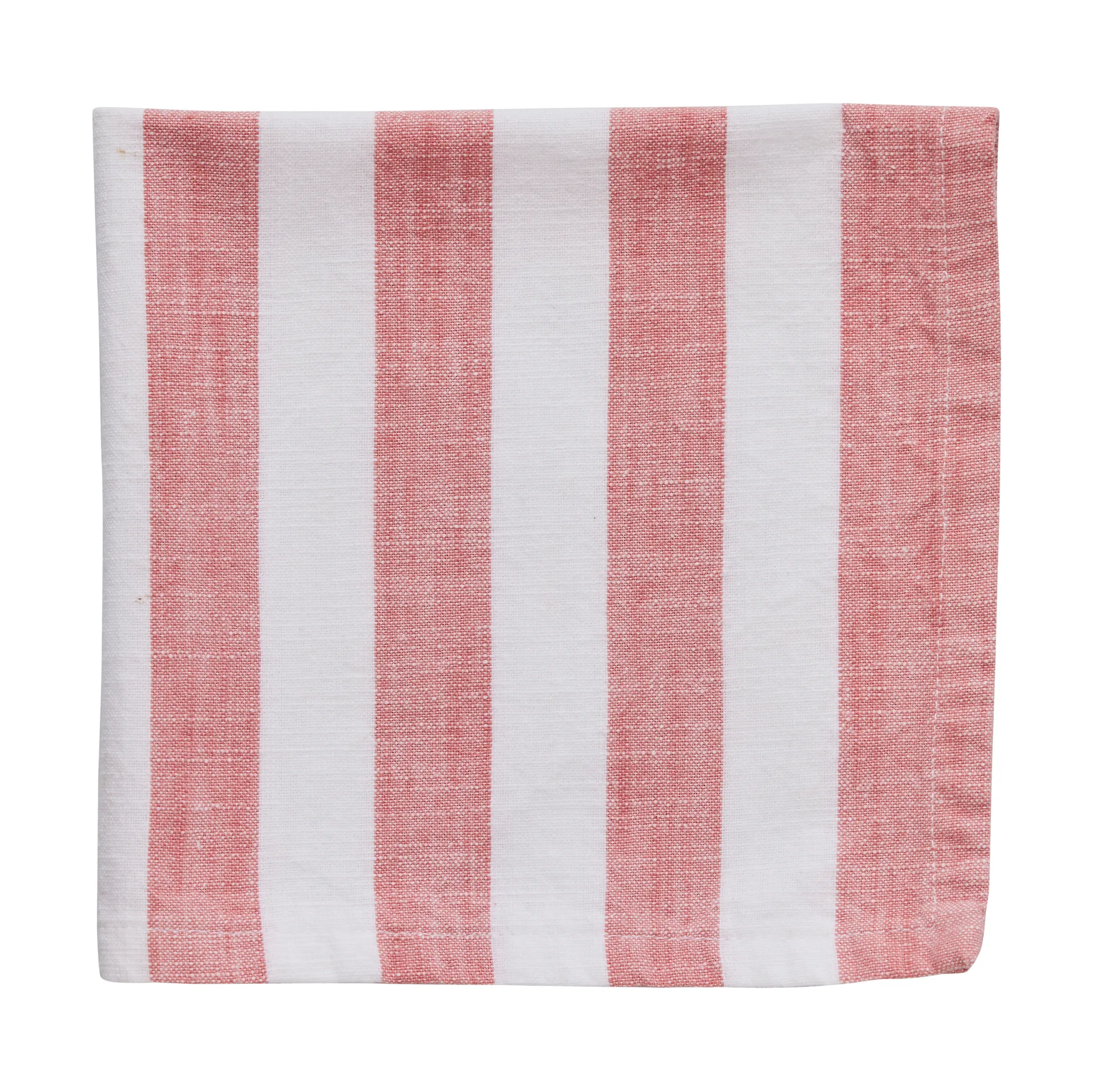 Olivia serviette en coton 40x40 cm, Off White-Dark Coral Lene Bjerre
