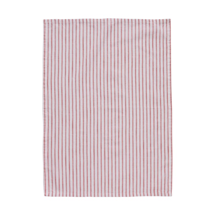Olivia torchon de cuisine à rayures fines 50x70 cm - Off White-Dark Coral - Lene Bjerre