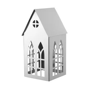 Photophore maison Sigrine - Argenté, 11,5x11xH23 cm - Lene Bjerre