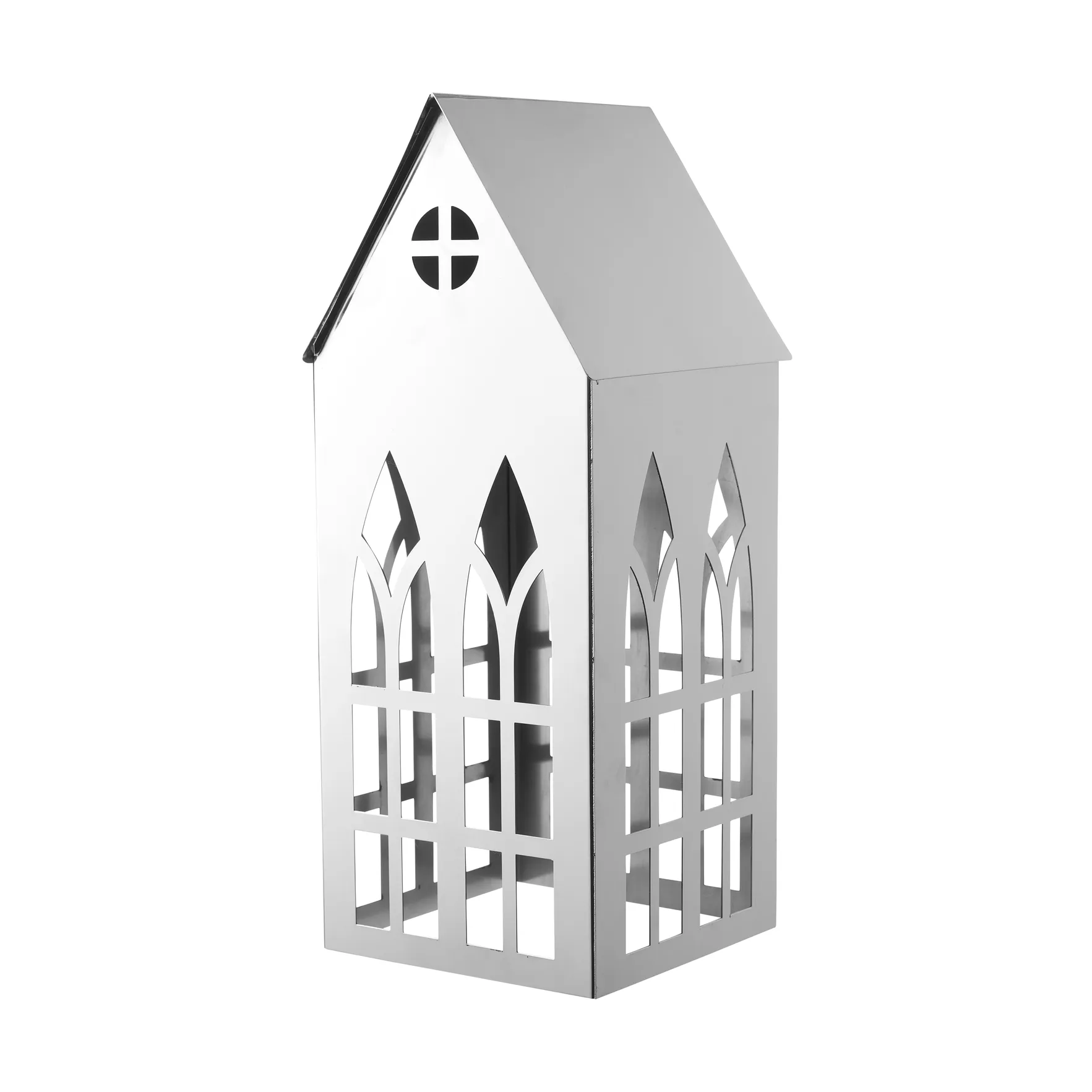 Photophore maison Sigrine, Argenté, 14x14xH33 cm Lene Bjerre