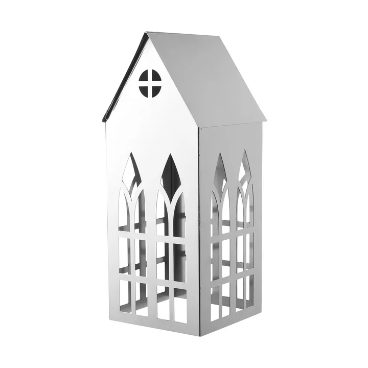 Photophore maison Sigrine - Argenté, 14x14xH33 cm - Lene Bjerre