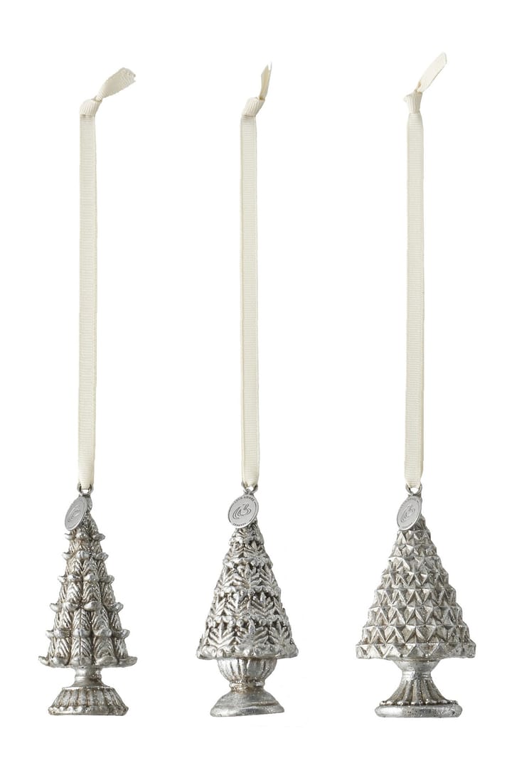Sapins de Noël Sella Lot de 3, Argent antique Lene Bjerre