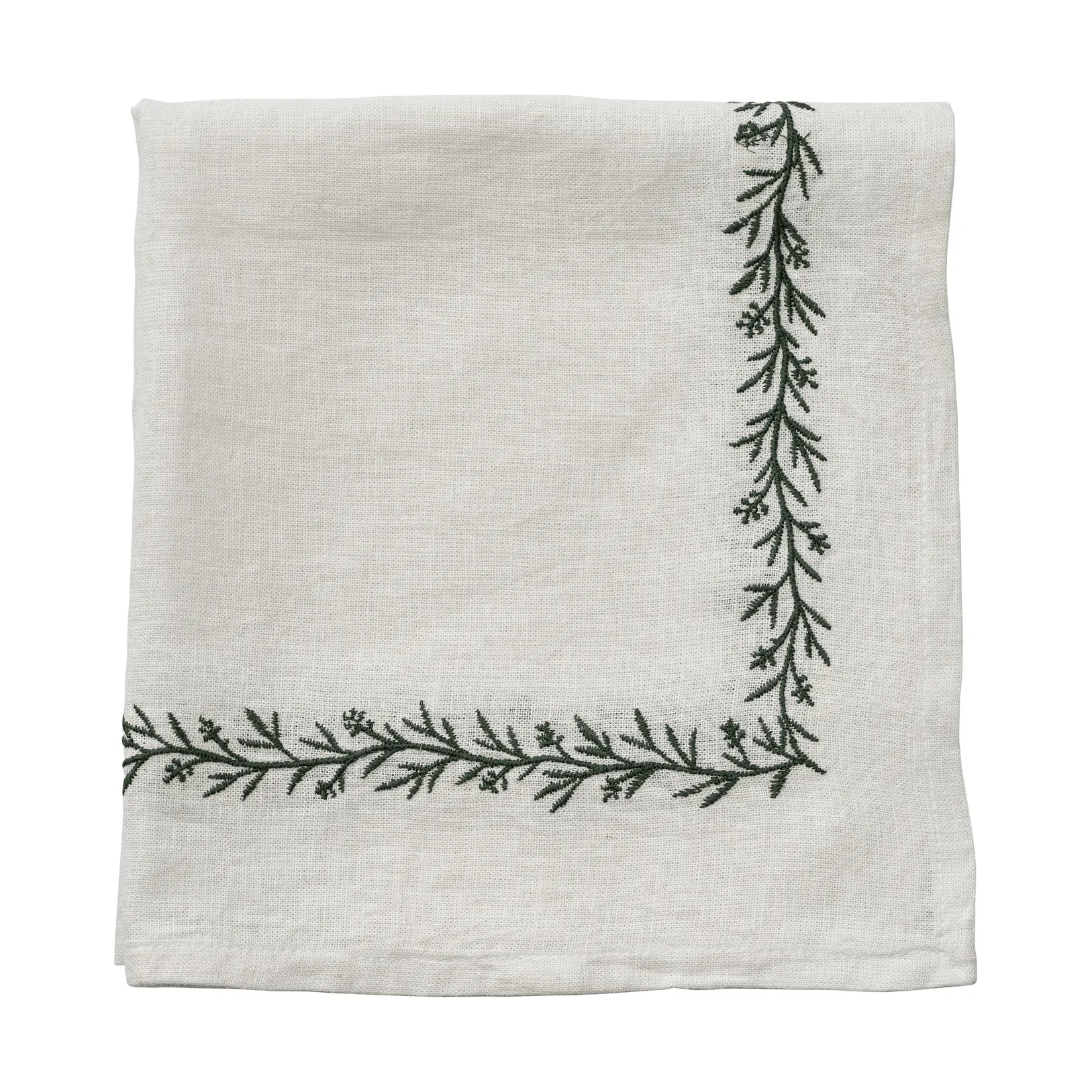 Serviette en tissu Abella, Blanc-vert, 45x45 cm Lene Bjerre