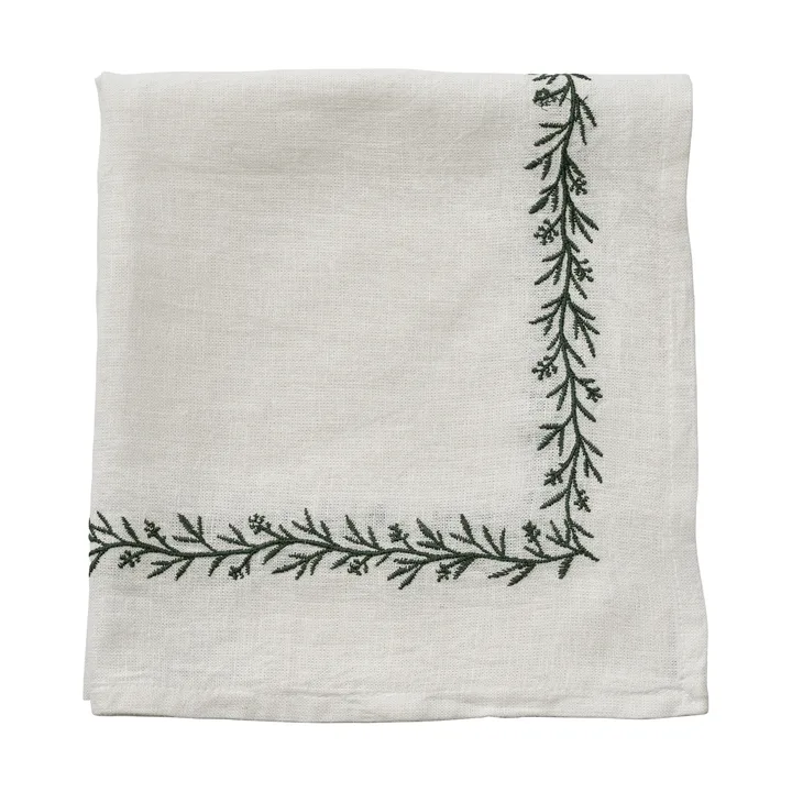 Serviette en tissu Abella - Blanc-vert, 45x45 cm - Lene Bjerre