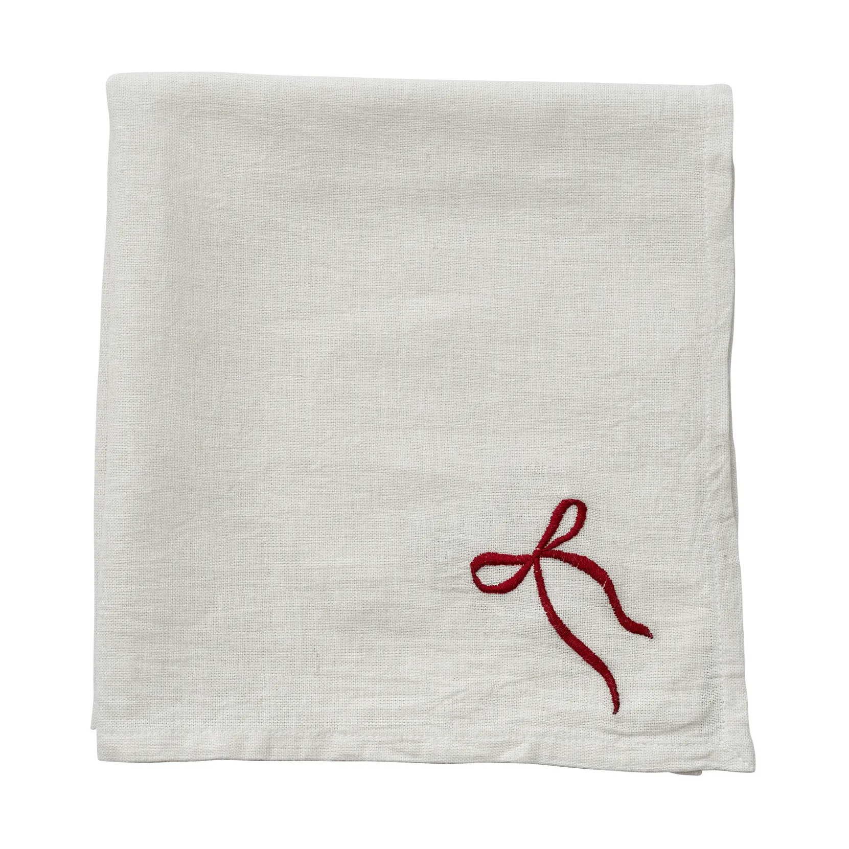 Serviette en tissu Fiola, Blanc-rouge foncé, 45x45 cm Lene Bjerre