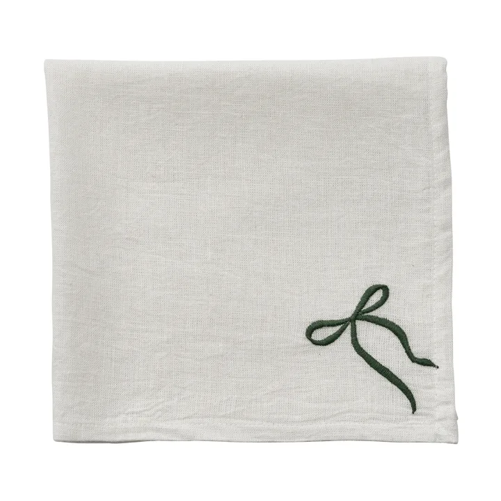 Serviette en tissu Fiola - Blanc-vert, 45x45 cm - Lene Bjerre