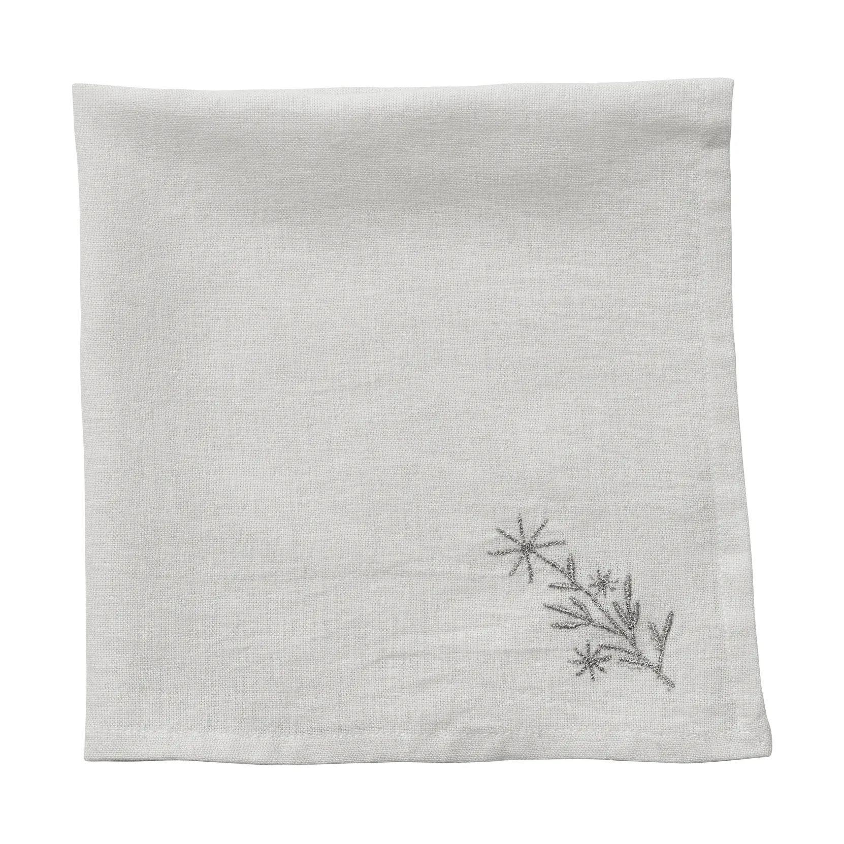 Serviette en tissu Starlia, Blanc-argenté, 45x45 cm Lene Bjerre