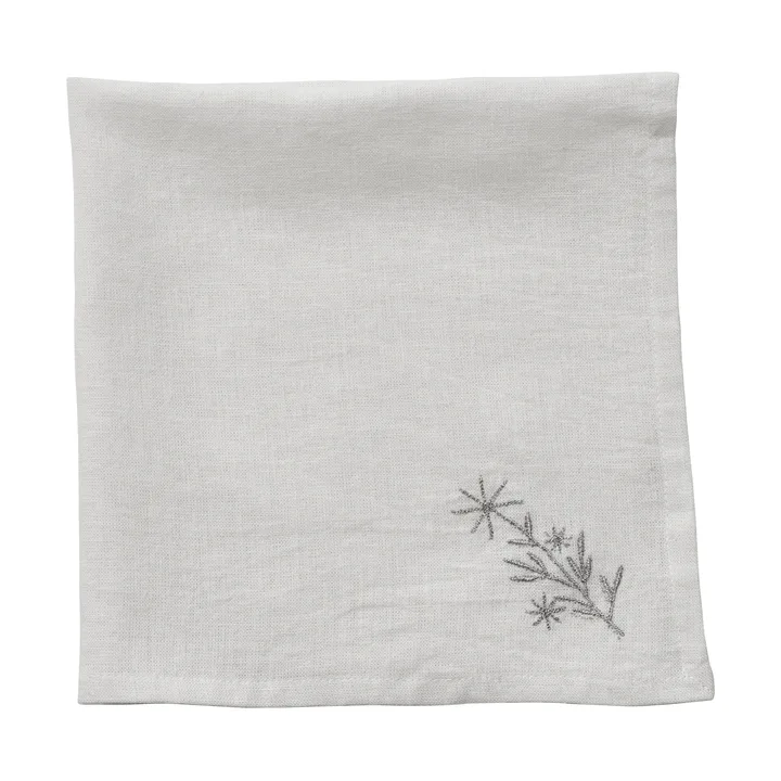 Serviette en tissu Starlia - Blanc-argenté, 45x45 cm - Lene Bjerre