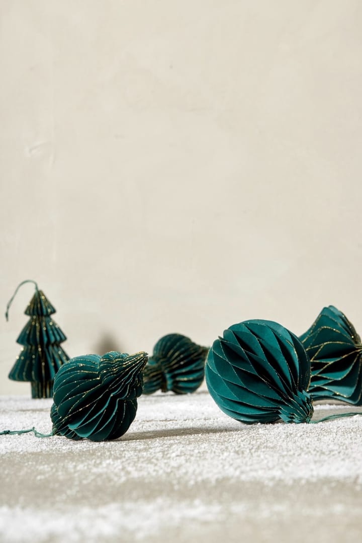Suspension de Noël Pappia 12 cm, Vert foncé, ovale Lene Bjerre
