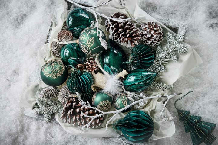 Suspension de Noël Pappia 12 cm, Vert foncé, ovale Lene Bjerre
